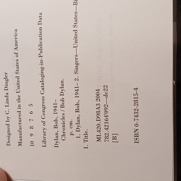 Bob Dylan Chronicles Volume One Hardcover Book - Picture 4 of 4